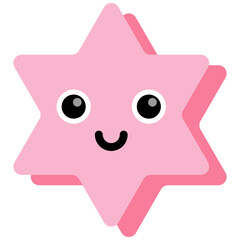 Smile star shape cartoon. Vector illustration.	