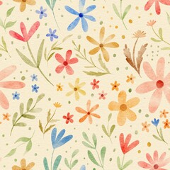 watercolor seamless floral abstract cute pattern