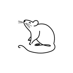 Hand drawn rat 