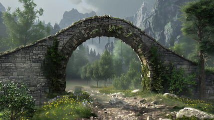 Fototapeta na wymiar Picture of old arch bridge