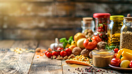 Composition with assorted organic food products