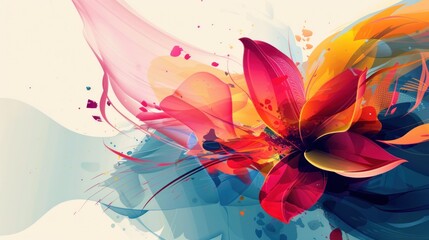 Colorful flowing dynamic wavy background illustration. AI generated image