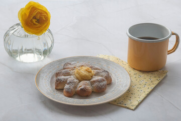 cup of coffee and pastry