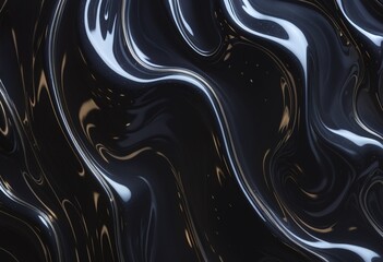 a black and gold background with wavy lines