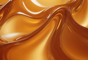 a brown liquid swirl with a yellow background