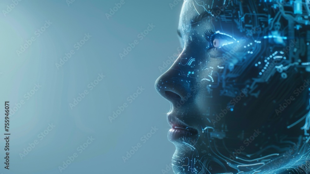 Poster blue toned abstract with a hint of tech sophistication - an image embodying a subtle blue gradient w