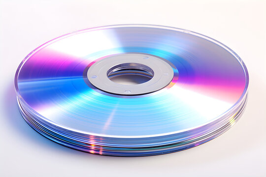 Holographic effect of a Compact Disc-Recordable (CD-R) on a white background