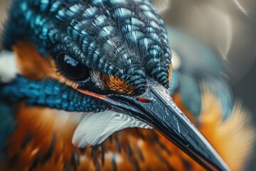 A detailed view of a bird with an exceptionally long beak. Suitable for nature and wildlife themes. - obrazy, fototapety, plakaty