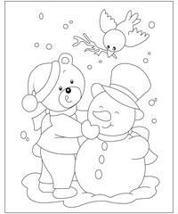christmas coloring page for kids