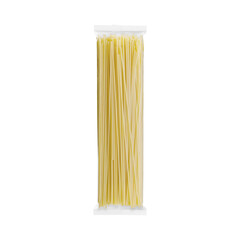 a image of a clear bag with Spaghetti Pasta isolated on a white background