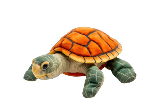 Turtle plush toy isolated on transparent background, transparency image, removed background