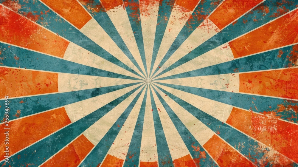 Poster a grungy background featuring a sunburst design. perfect for adding a vintage touch to your projects