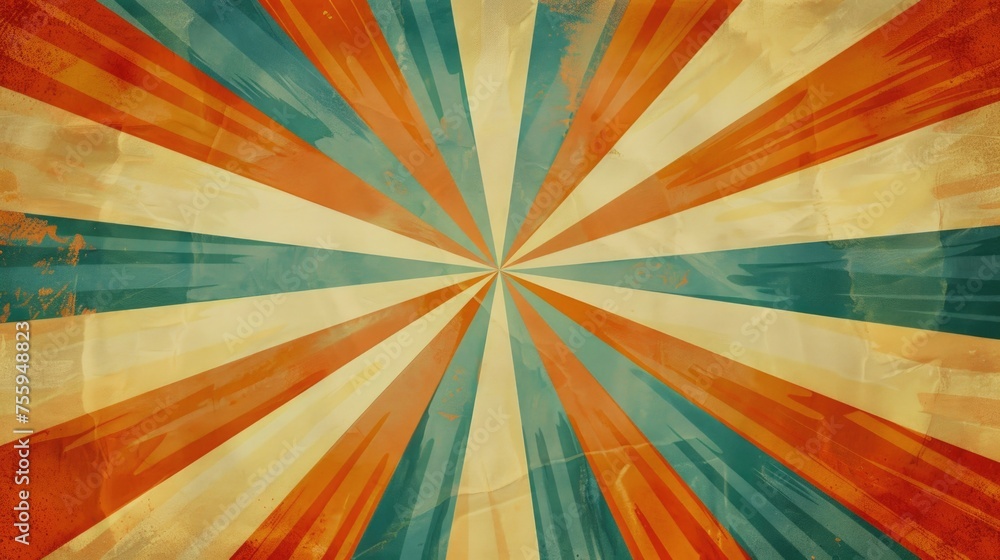 Poster a grungy background featuring a sunburst pattern. ideal for adding a vintage touch to designs.
