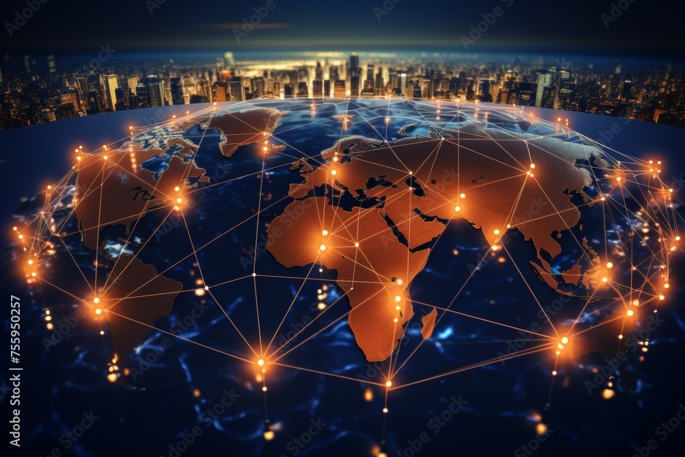 Aufkleber global business structure of networking. analysis and data exchange customer connection, hr recruitm