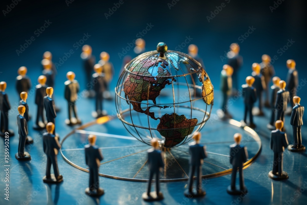 Poster global business structure of networking. analysis and data exchange customer connection, hr recruitm
