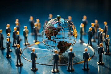 Global business structure of networking. Analysis and data exchange customer connection, HR recruitment and global outsourcing, Customer service, Teamwork, Strategy