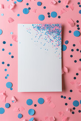 Blank canvas on a pink and blue background