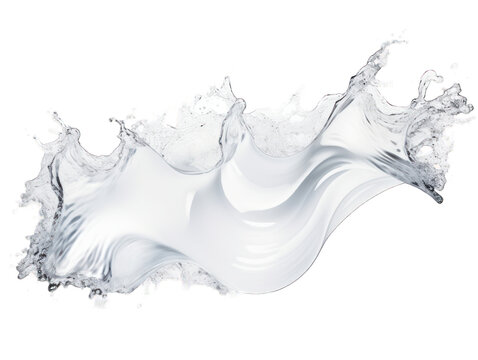 White liquid wave water isolated on transparent background, transparency image, removed background