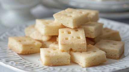 Homemade shortbread cookies on plate