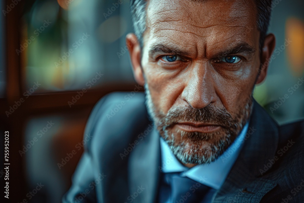 Poster close-up of a man in formal attire, suitable for business concepts.