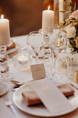 Table de réception chic et élégante