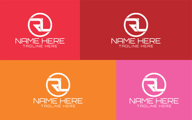 Fototapeta premium Letter RL Logo design in a circle
