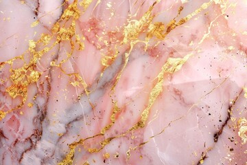Detailed shot of pink and gold marble, suitable for interior design projects.