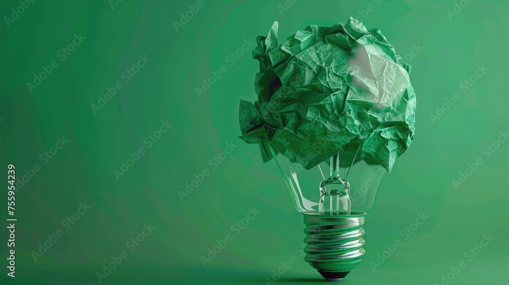 Aufkleber light bulb with unique paper tree inside, perfect for creative concepts.