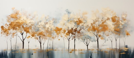 illustration image trees standing tall on a white canvas