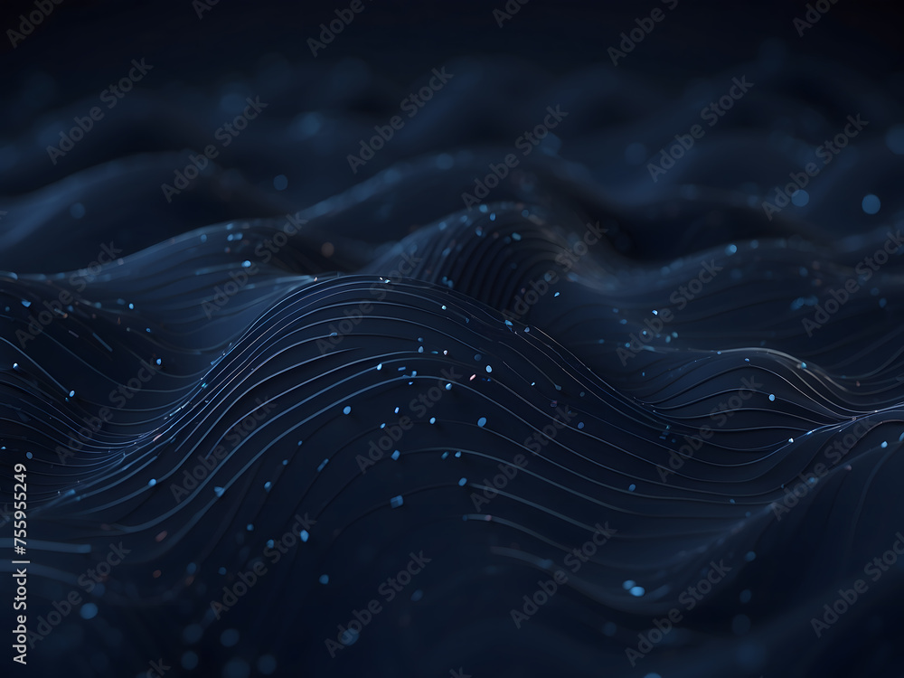 Poster abstract dark blue dotted lines pattern geometric background design. seamless looping minimal motion