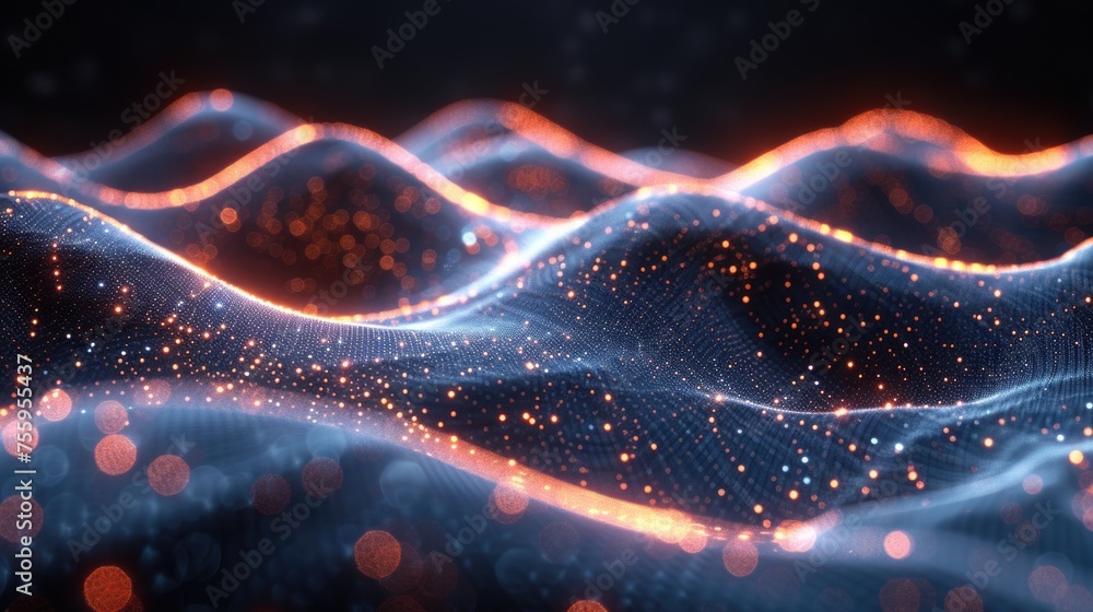 Fototapete this computer-generated image showcases a vibrant wave of light in motion, creating a mesmerizing di