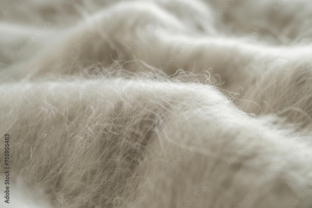 Poster A close up shot of a pile of white wool. Perfect for textile or crafting projects.
