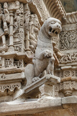 Fototapeta na wymiar Historical Hindu temple in the old town of Ahmedabad, India