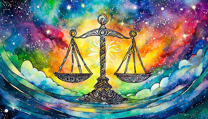 abstract background libra zodiac scales