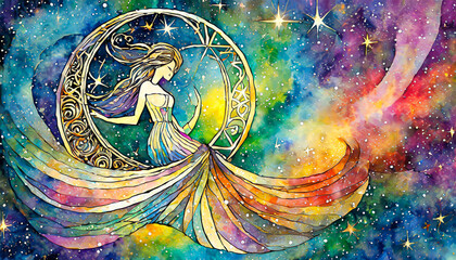 abstract background virgo zodiac maiden