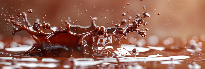 Liquid chocolate crown splash illustration,
 tasty chocolate - obrazy, fototapety, plakaty