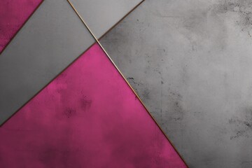 A minimalist gray and magenta background with metallic accents