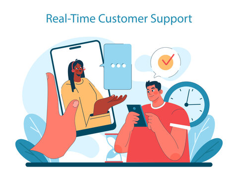 Marketing 5.0 concept. Efficient real-time customer support