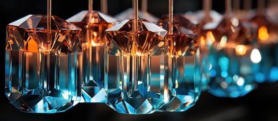 crystal of a chandelier shimmer with cool silver reflections