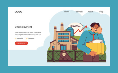 Economic downturn. Flat vector illustration.