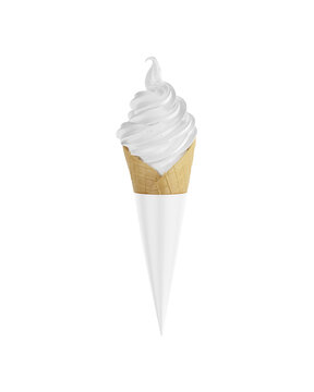 an image of a white ice cream isolated on a white background