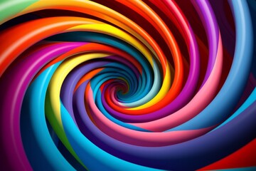 A 3D animation of a hypnotic spiral of colors and shapes in perpetual, mesmerizing motion