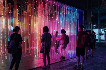 Interactive Art Installation at Night