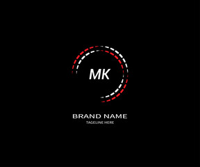 MK LETTER LOGO Design ONE BLACK BACKGROUND