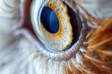 Foto op Aluminium A detailed close up view of a cat's eye, perfect for pet and animal themes. © Fotograf