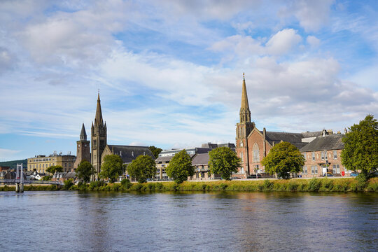 The river Ness running through Inverness. It is part of the Great Glen.	