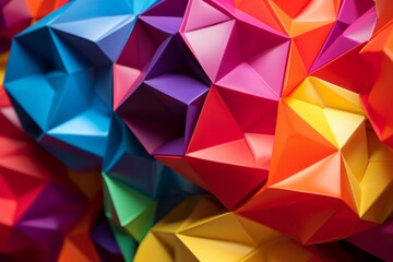 Fototapeta premium A close up of a 3D heptagonal prism with vibrant, shifting colors