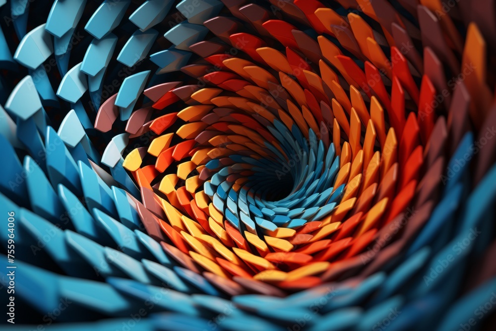 Poster a close up of a 3d hypnotic pattern with intricate and hypnotic geometric symmetry and mesmerizing c