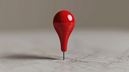A red pin marking a location on a map. Suitable for travel and navigation concepts. - obrazy, fototapety, plakaty