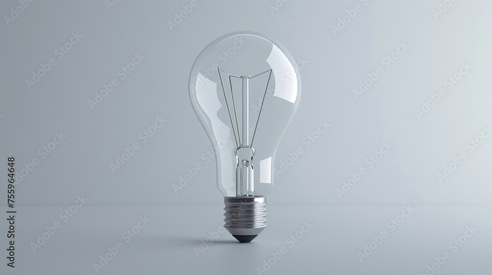 Poster a light bulb sitting on a table, suitable for various concepts.